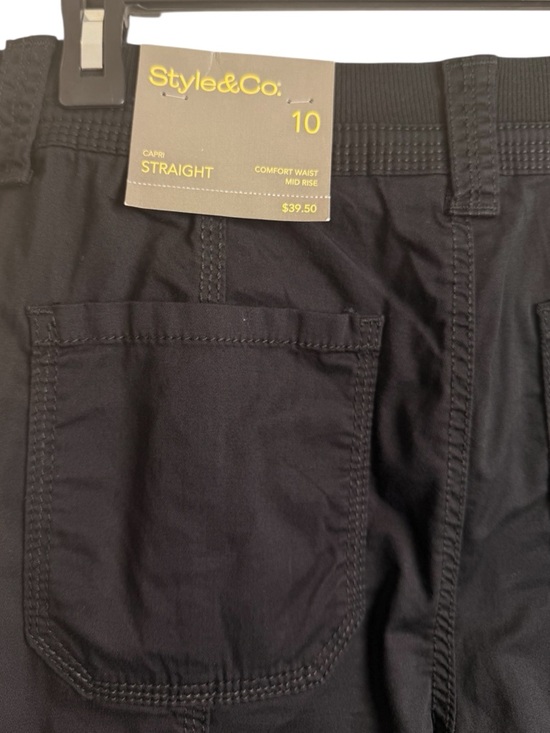 Style & Co., Women’s Black Capri Pants Cargo Comfort Waist Mid Rise Size 10 NWT - Picture 5 of 6